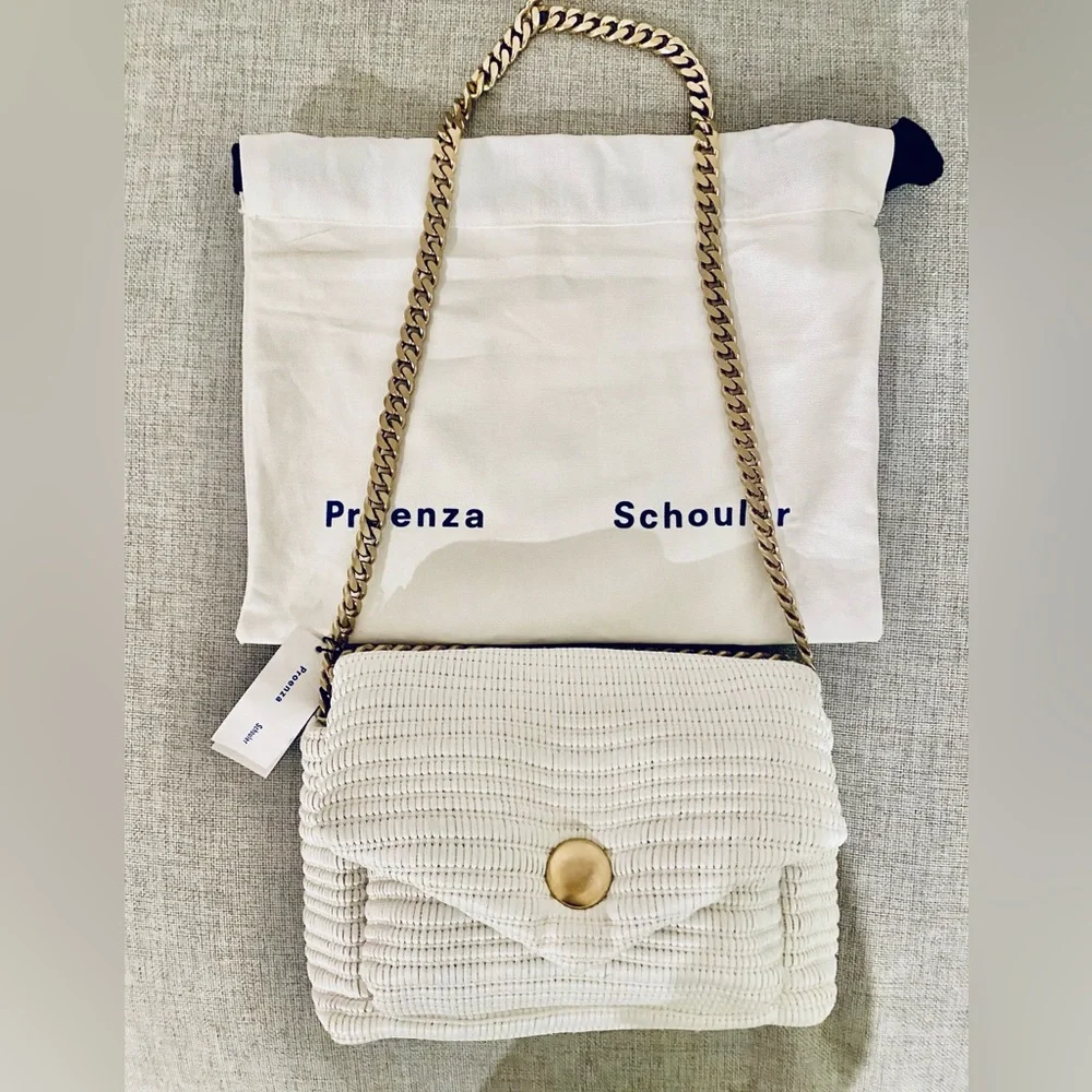 NWT Proenza Schouler Raffia Harris Bag in White - Picture 5 of 9